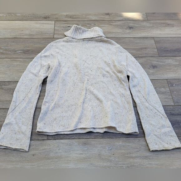 J.Jill all season textured sweater with turtle neck, cream with tan specs - Picture 10 of 10